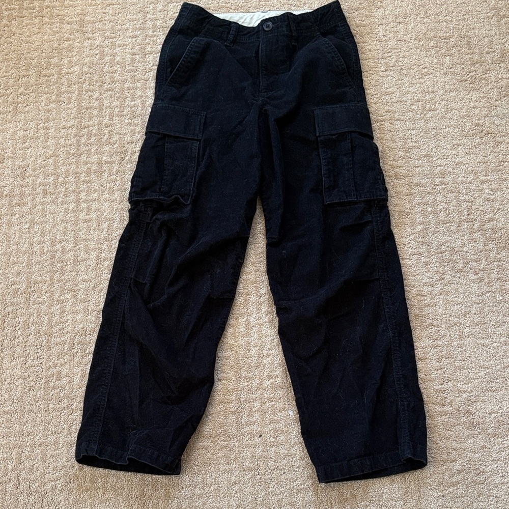 Euc Gap Kids Black corduroy Cargo Pants size 12
